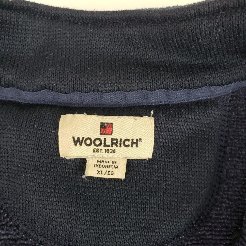 Woolrich Quarter Zip Pullover Sweater Mens XL Blue Long Sleeve Fleece Jacket - Picture 9 of 10